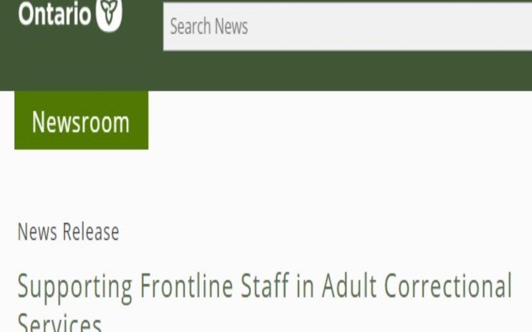 Supporting Frontline Staff in Adult Correctional Services