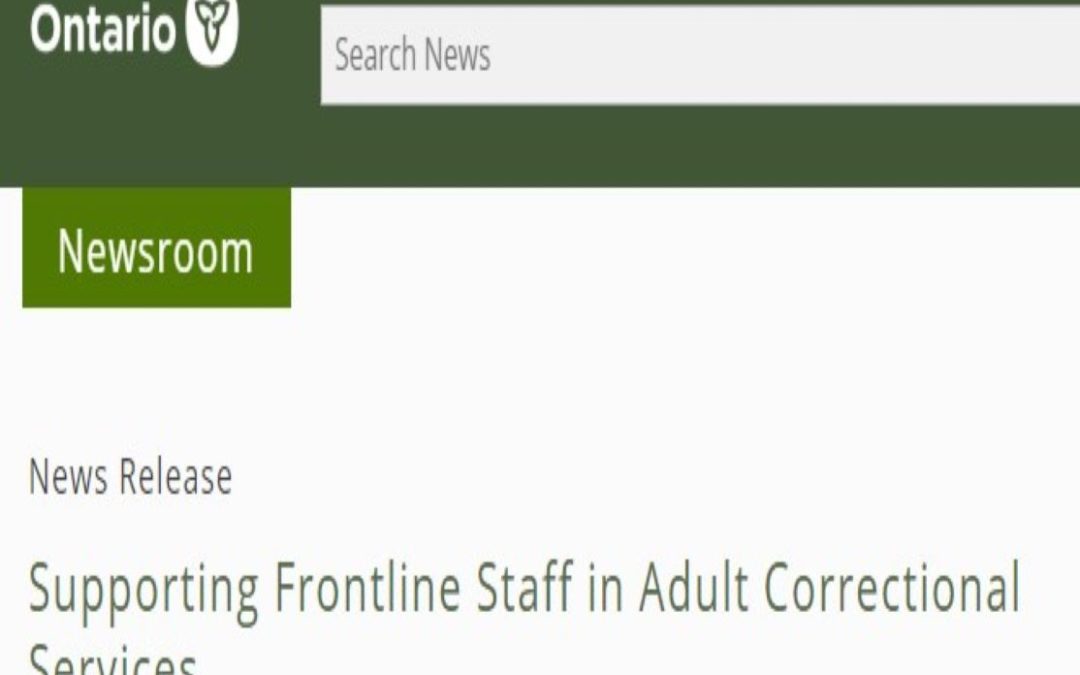 Supporting Frontline Staff in Adult Correctional Services