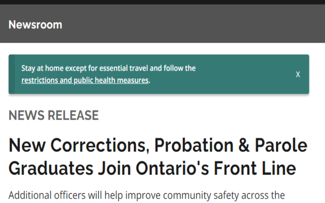 New Corrections, Probation & Parole Graduates Join Ontario’s Front Line